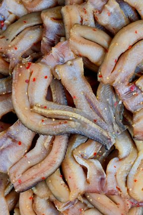 Preserved fish - Chau Doc market.